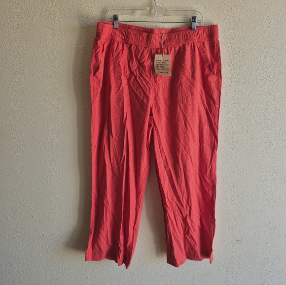 Toad & Co W's Taj Hemp Wide Leg Pants Coral Size XL - Picture 4 of 10